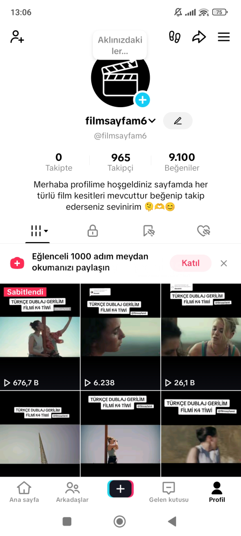 965 TAKİPÇİLİ 9.100 ORGANİK BEĞENİLİ 965 TAKİPÇİLİ 9.100 ORGANİK BEĞENİLİ
