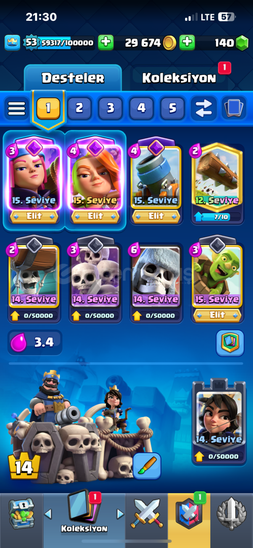 9700 KUPA ☁️ 53 SEVİYE ☁️ 12 EVRİM ☁️ 6ELİT  9700 KUPA ☁️ 53 SEVİYE ☁️ 12 EVRİM ☁️ 6ELİT