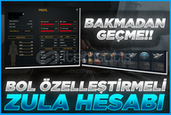 98 LEVEL SINIRSIZLI ÖZELLEŞTİRMELİ ZULA HESABI