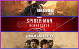 The Last of Us Part I + Spiderman R.+ Uncharted