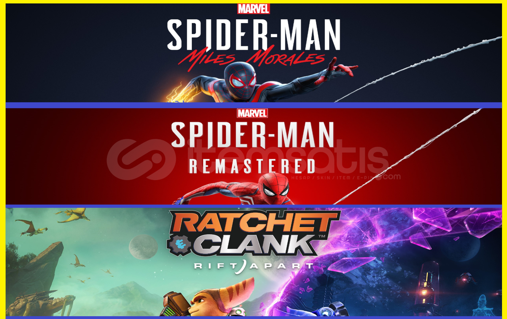 Miles Morales + Spiderman R. + Ratchet&Clank Miles Morales + Spiderman R. + Ratchet&Clank