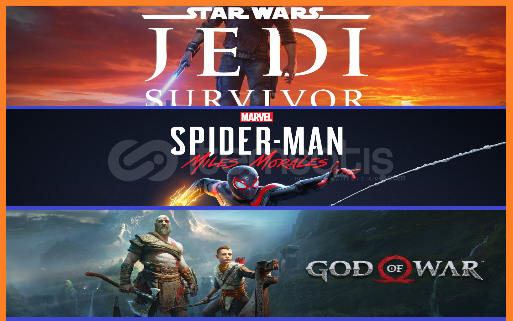 Jedi Survivor + Miles Morales + God Of War Jedi Survivor + Miles Morales + God Of War