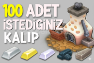 100 KARIŞIK KALIP DEMİR GÜMÜŞ ALTIN PLATİN KÖMÜR