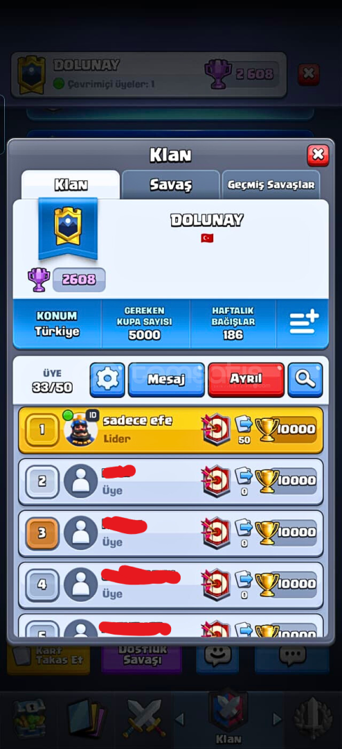 ACİL SATILIK KLAN !!! ACİL SATILIK KLAN !!!