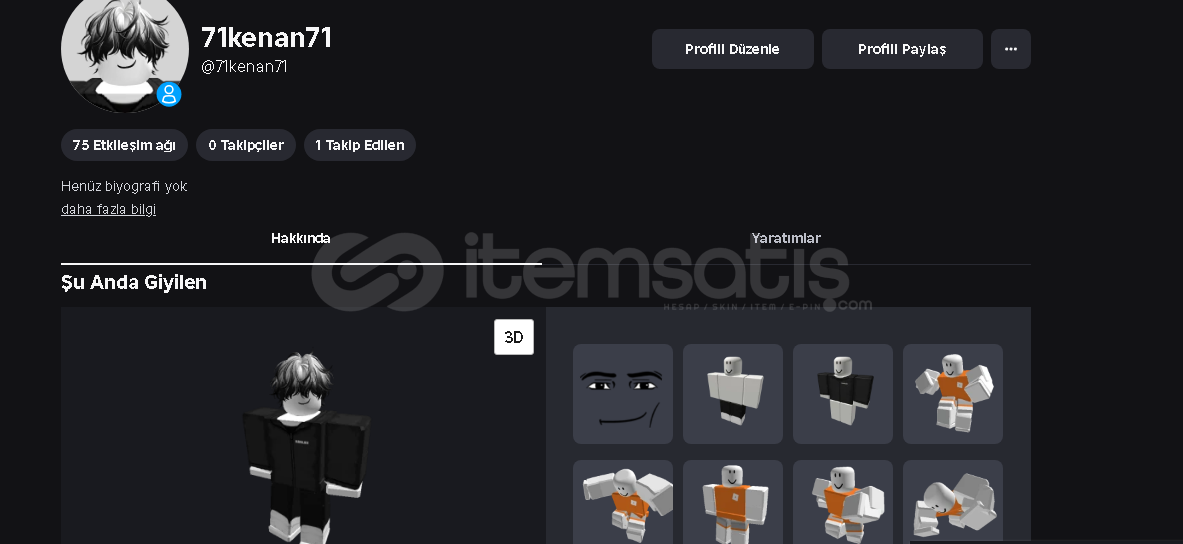 Acil satılık roblox hesabı  Acil satılık roblox hesabı