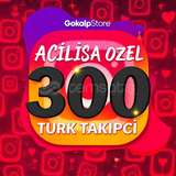 AÇILIŞA ÖZEL 300 TÜRK TAKİPÇİ INSTAGRAM 20TL !