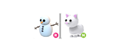 Adopt me 1x (R) Snowman 1x (N) Snowcat