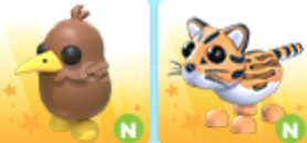 Adopt Me Neon Kiwi + Neon Ocelot