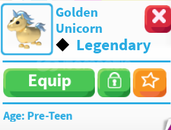 ADOPT ME NO POT GOLDEN UNİCORN