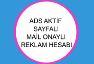 Ads Aktif Sayfalı Mail Onaylı Güçlü Reklam Hesab