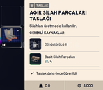 AĞIR SİLAH PARÇALARI TASLAĞI