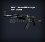 AK-47 Emerald Pinstripe Battle Scarred