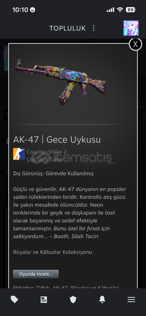 Ak-47 gece uykusu görevde kullanılmış Ak-47 gece uykusu görevde kullanılmış