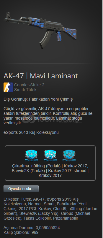AK-47 Mavi Laminant AK-47 Mavi Laminant