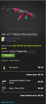 AK-47 NEON REVOLUTİON FT STİCKERLİ CHARMLI