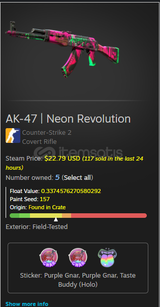 AK-47 NEON REVOLUTİON FT STİCKERLİ 