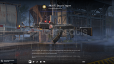 AK-47 | Seçkin üzerinde 0.50 dolarlık stickerlı
