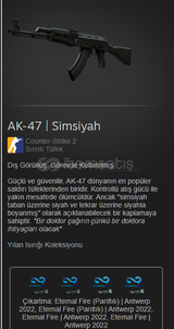 AK-47 | Simsiyah ETERNAL FİRE ÇIKARTMALI