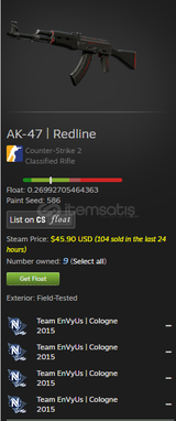AK REDLİNE 0.26 FLOAT 4 STİCKER