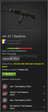 AK REDLİNE 0.35 FLOAT 4 STİCKER
