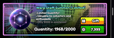 All Star Tower Defense X Warp Staff Summon