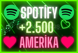❤️ [AMERİKA] +2.500 SPOTİFY DİNLENME [HIZLI] ❤️