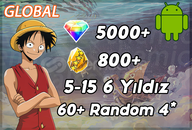 Android- 5000 Elmas + 800 Altın + 5-15 6 Yıldız