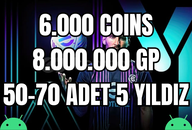 Android | 6.000 Coins + 8M GP + Random 50-70