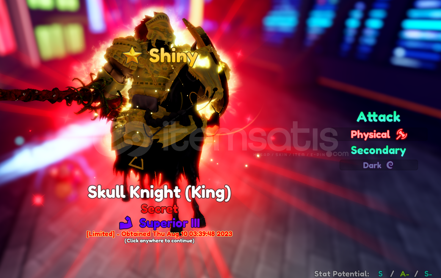 SHINY SKULL KNIGHT ANIME ADVENTURES - Game Items - Gameflip