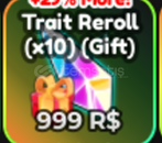 Anime Adventures Trait Reroll 10x GAMEPASS