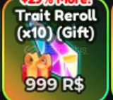 Anime Adventures : Trait Reroll 10x GAMEPASS