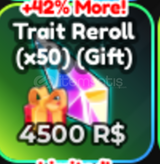 Anime Adventures : Trait Reroll x50 GAMEPASS