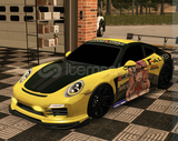 Anime çizimli porsche