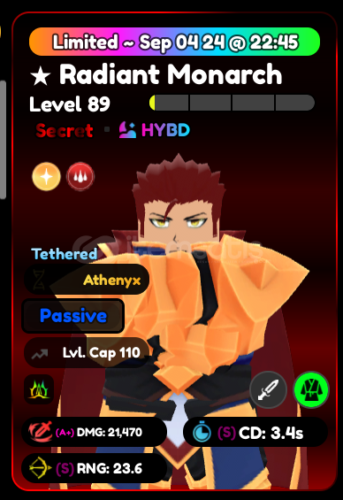 Anime Defenders Almighty Radiant Monarch  Anime Defenders Almighty Radiant Monarch