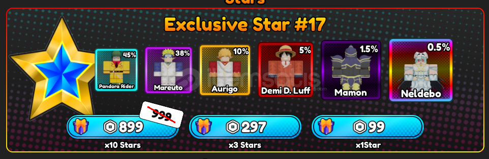 Anime Eternal Exclusive Star 17 10x Star Anime Eternal Exclusive Star 17 10x Star