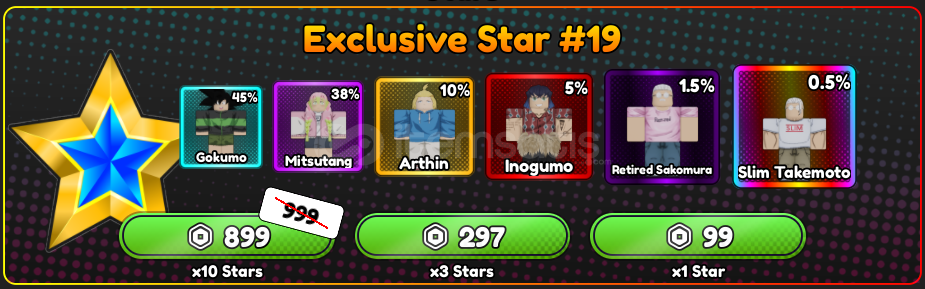 Anime Eternal Exclusive Star 19 x1 Anime Eternal Exclusive Star 19 x1