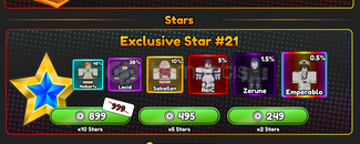 Anime Eternal Exclusive Star 21 x5