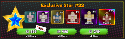 Anime Eternal Exclusive Star 22 x10