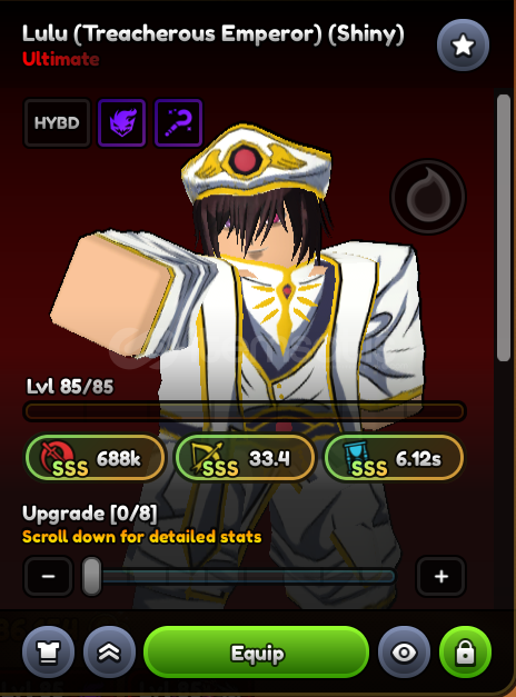 Anime Last Stand SHINY Lelouch (Lulu) Evo SSS Anime Last Stand SHINY Lelouch (Lulu) Evo SSS