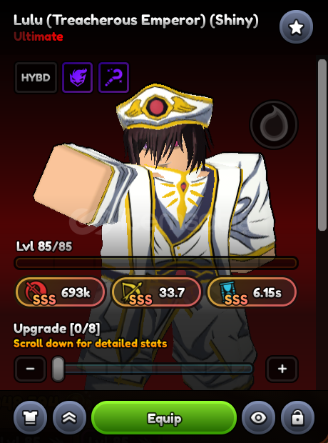 Anime Last Stand SHINY Lelouch (Lulu) Evo SSS Anime Last Stand SHINY Lelouch (Lulu) Evo SSS