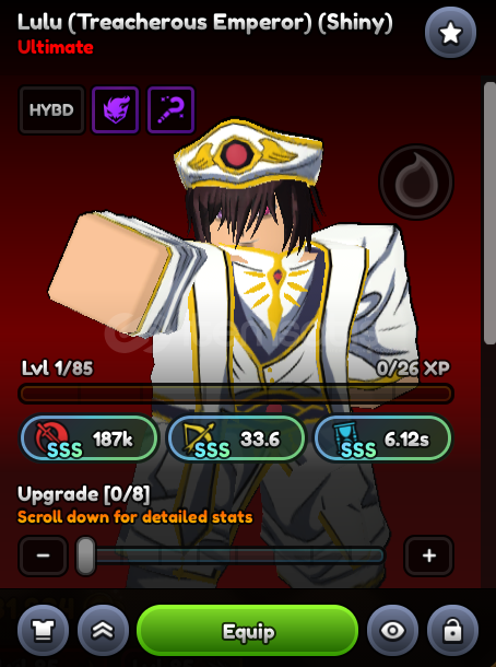 Anime Last Stand SHINY Lelouch (Lulu) Evo SSS Anime Last Stand SHINY Lelouch (Lulu) Evo SSS