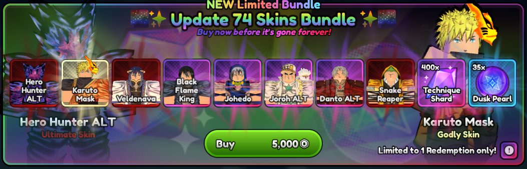 Anime Last Stand Update 74 Skins Bundle Anime Last Stand Update 74 Skins Bundle