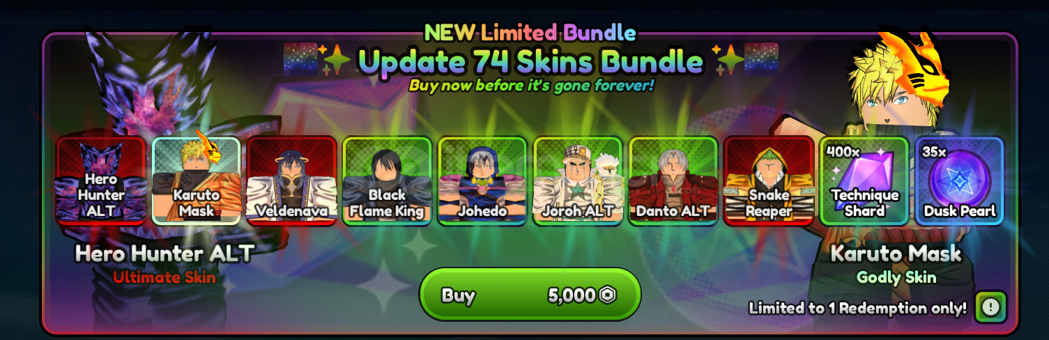 Anime Last Stand Update 74 Skins Bundle Anime Last Stand Update 74 Skins Bundle