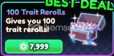 ✨Anime Vanguard 100 Trait Rerolls✨(GİFT)