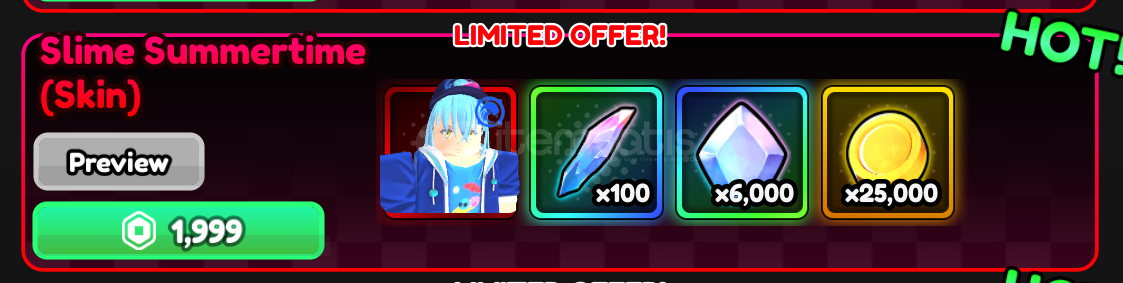 Anime Vanguards / Slime Summertime (Skin) Anime Vanguards / Slime Summertime (Skin)