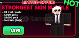 ✅​ [Anime Vanguards] Strongest Skin Bundle