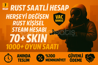 ⭐[ANINDA]⭐1.000+ SAAT SKİNLİ RUST HESABI⭐