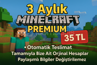 ⭐️ANINDA⭐️ 3 Aylık Minecraft Premium - J&B&P
