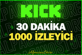 [KALİTELİ] 30 DAKİKA KİCK 1000 İZLEYİCİ