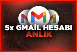 Anında / 5 x Gmail hesabı aşırı kaliteli 